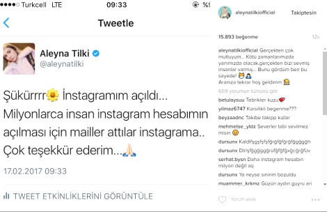 Aleyna Tilki: Gerçekten çok mutluyum... - Resim: 1