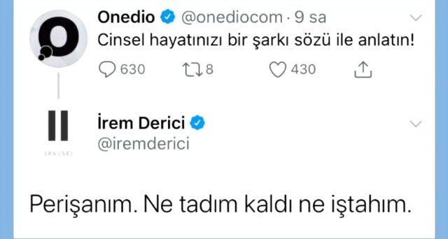 İrem Derici, şarkı sözüyle cinsel hayatını anlattı: Perişanım - Resim: 1