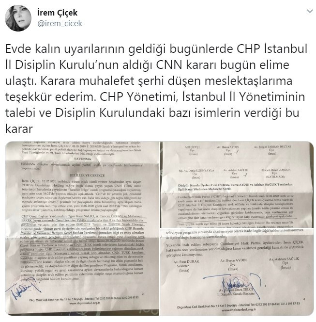 CNN boykotunu ihlal eden İrem Çiçek CHP'den ihraç edildi - Resim: 1
