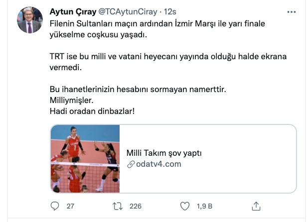 İyi Partili Çıray'dan İzmir Marşı Tepkisi: Bu İhanetlerinizin... - Resim: 1