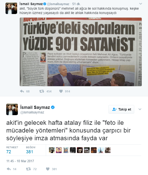 İsmail Saymaz, Akit’in Mehmet Ali Ağca röportajıyla fena dalga geçti! - Resim: 1