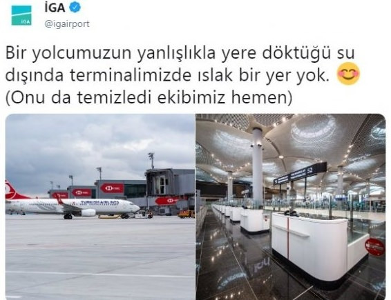 İstanbul Havalimanı'nı su bastı diyenlere İGA'dan esprili cevap - Resim: 1