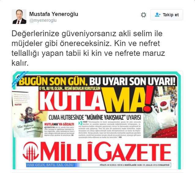 AK Parti milletvekilinden Milli Gazete'ye tepki - Resim: 1