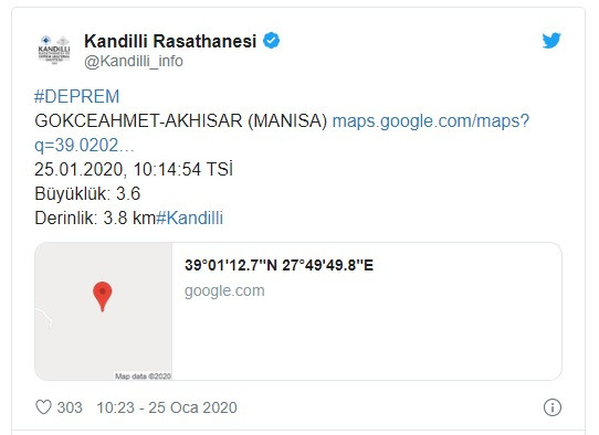 Manisa Akhisar'da 3.6 büyüklüğünde deprem - Resim: 1