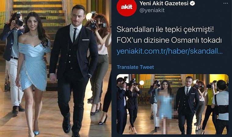 Yobaz ve cahil Akit gazetesi Hande Erçel'in elbisesinden tahrik oldu - Resim: 2