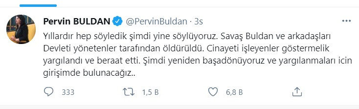 Pervin Buldan Sedat Peker'in Açıklamalarına Yanıt Verdi: Devlet Öldürdü - Resim: 1