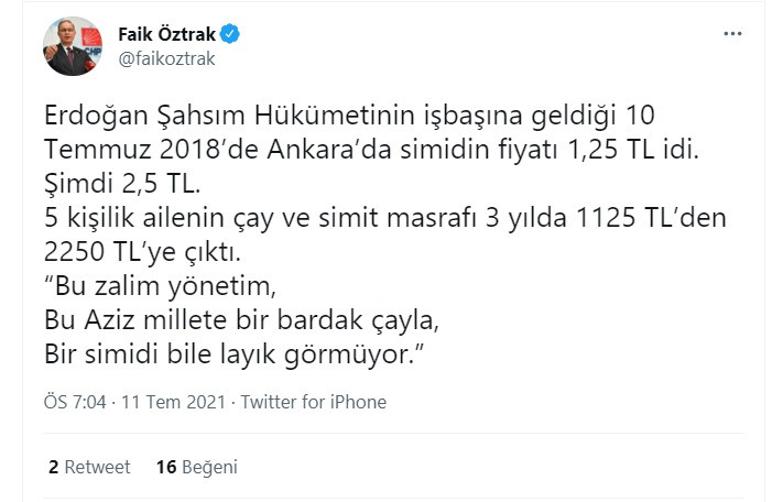 CHP'li Faik Öztrak'tan Simit Fiyatlarındaki Zamma Tepki - Resim: 1