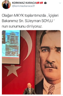 Korkmaz Karaca'dan Dikkat Çeken Süleyman Soylu Paylaşımı - Resim: 1