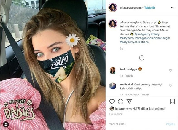 Katy Perry, Afra Saraçoğlu’nun fotoğrafını beğendi