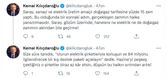 Kılıçdaroğlu'ndan Doğalgaz Zammına Tepki! Saray Gözüm Üzerinde... - Resim: 1