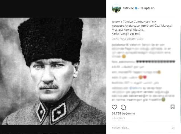 Kıvanç Tatlıtuğ’un Atatürk paylaşımı takipçilerini kızdırdı - Resim: 1
