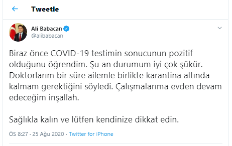Ali Babacan koronavirüse yakalandı: Eve kapandı - Resim: 1
