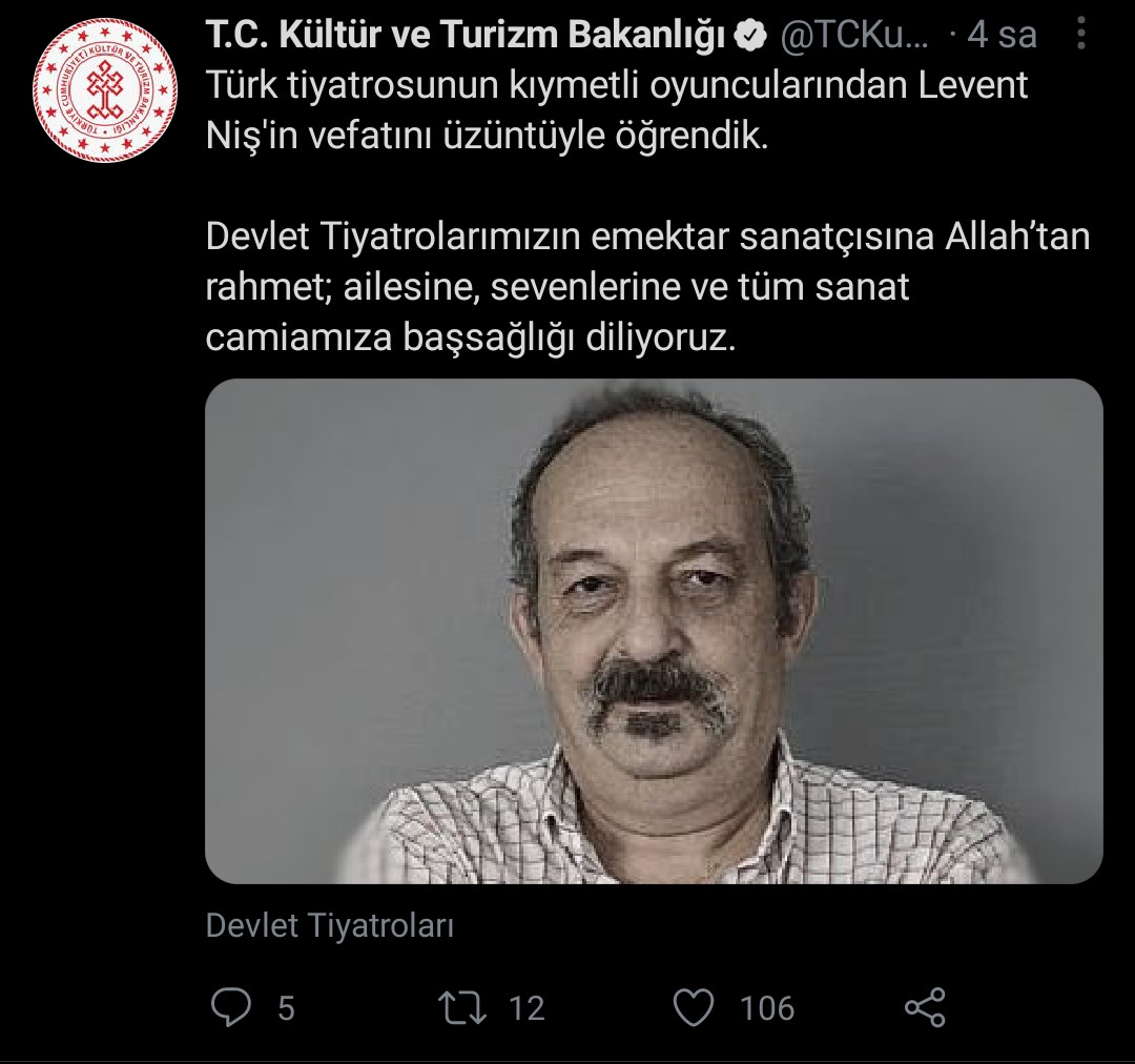 Türk Tiyatrosunun Usta İsmi Levent Niş Hayatını Kaybetti - Resim: 1