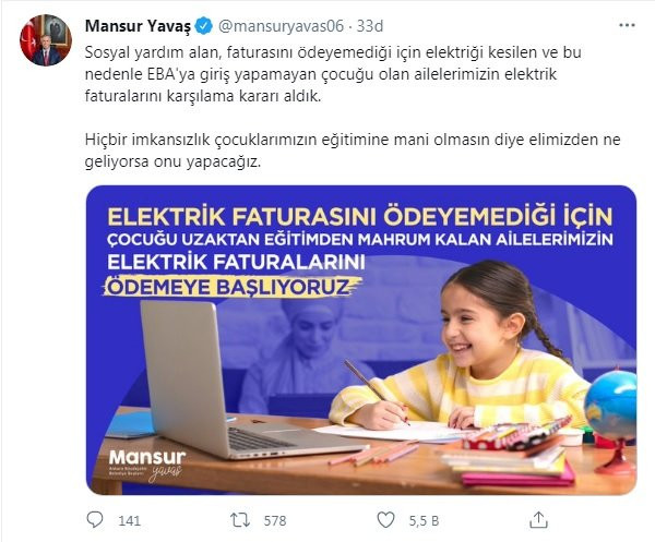 Mansur Yavaş'tan Elektrik Faturasını Ödeyemeyen Ailelere Destek - Resim: 1