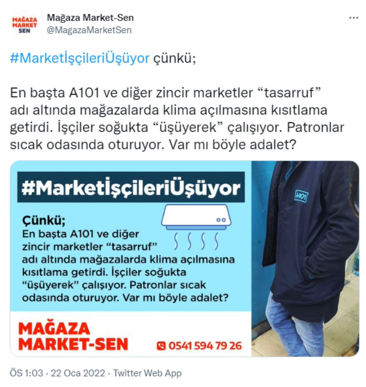 A101 Tasarruf Adıyla Çalışanlarını Soğuğa Mahkum Etti - Resim: 1