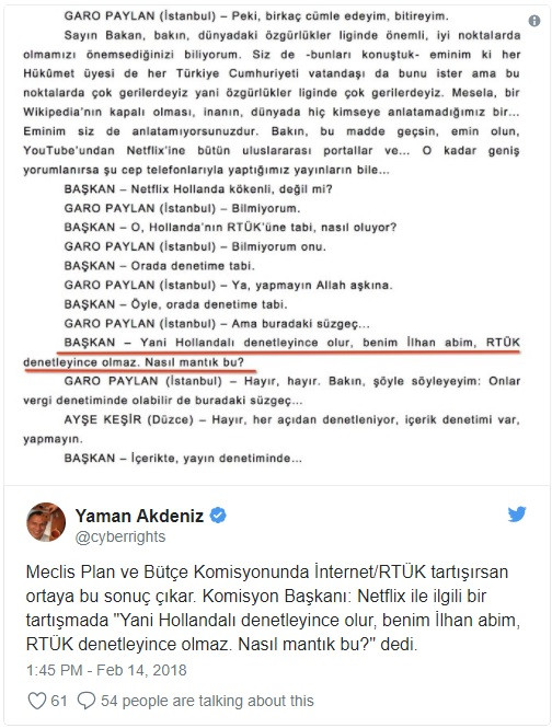 Meclis’teki Netflix tartışmasında AKP’li başkan: Netflix, Hollanda RTÜK’üne tabi - Resim: 1