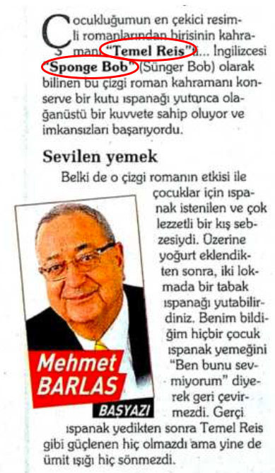 Mehmet Barlas Temel Reis ile Sünger Bob'u karıştırınca.. - Resim: 1