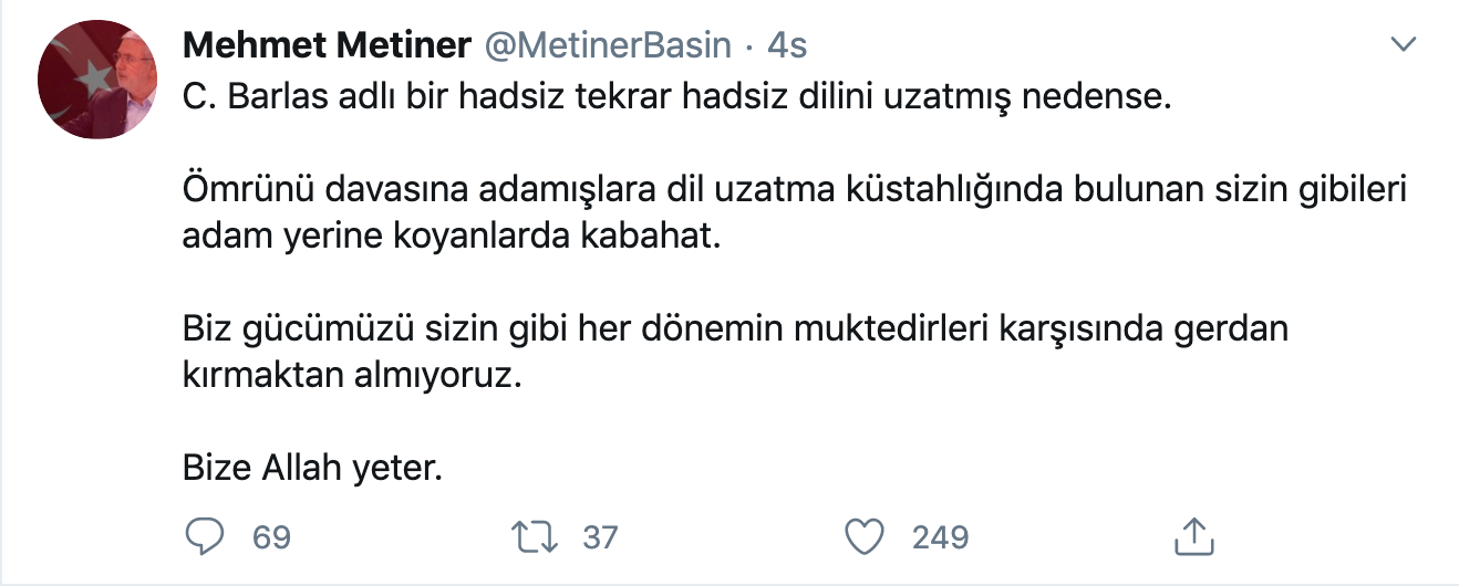 Mehmet Metiner'den Cemil Barlas'a sert sözler! Hadsiz dilini uzatmış... - Resim: 2