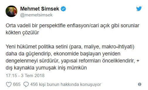 Mehmet Şimşek'ten enflasyon yorumu: Dış kaynakla yumuşak iniş mümkün - Resim: 1