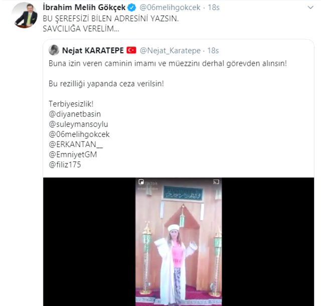 Melih Gökçek'ten camide şarkı söyleyen kadına suç duyurusu çağrısı - Resim: 1