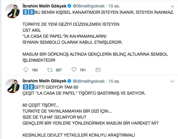 Melih Gökçek, La Casa De Papel'in peşini bırakmıyor: O tişörtler... - Resim: 1