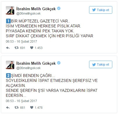Melih Gökçek'ten Ahmet Takan'a: Müptezel gazeteci.. - Resim: 1