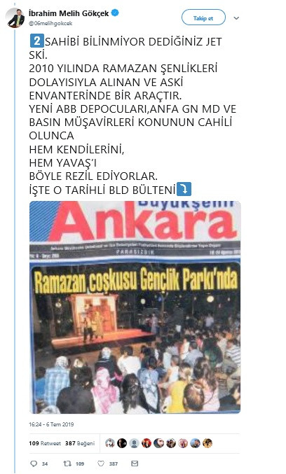 Belediye deposundan çıkan jet ski için Gökçek ne dedi? - Resim: 2