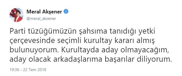 İYİ Parti Genel Başkanı Meral Akşener istifa etti! - Resim: 1