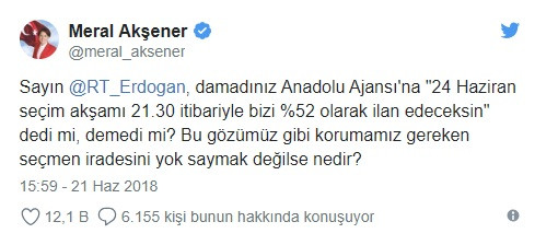 Meral Akşener’den Erdoğan’a: Damadınız AA’ya yüzde 52 göster dedi mi? - Resim: 1
