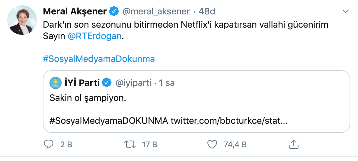 Akşener Dark'ı bitirmeden Netfilix'i kapatma dedi, Kılıçdaroğlu spoiler verir dedi - Resim: 1