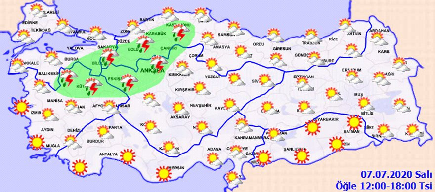 Meteoroloji’den birçok ile gök gürültülü sağanak yağış uyarısı! - Resim: 1
