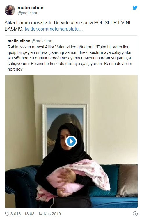 Rabia Naz'ın annesinin video paylaşımından sonra eve baskın düzenlenmiş! - Resim: 1