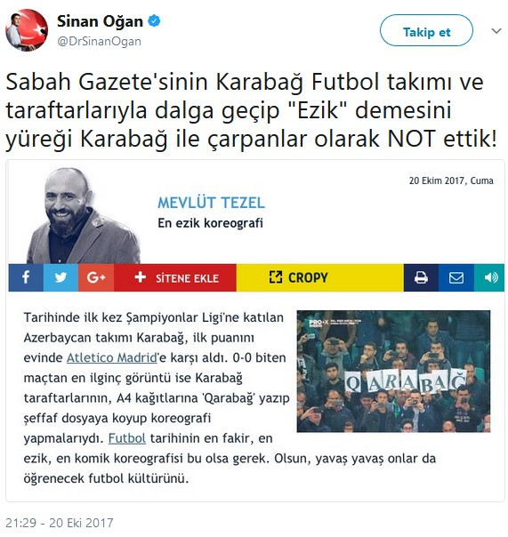 Sabah Azerileri kızdıran o densiz yazıyı yayından kaldırdı - Resim: 1