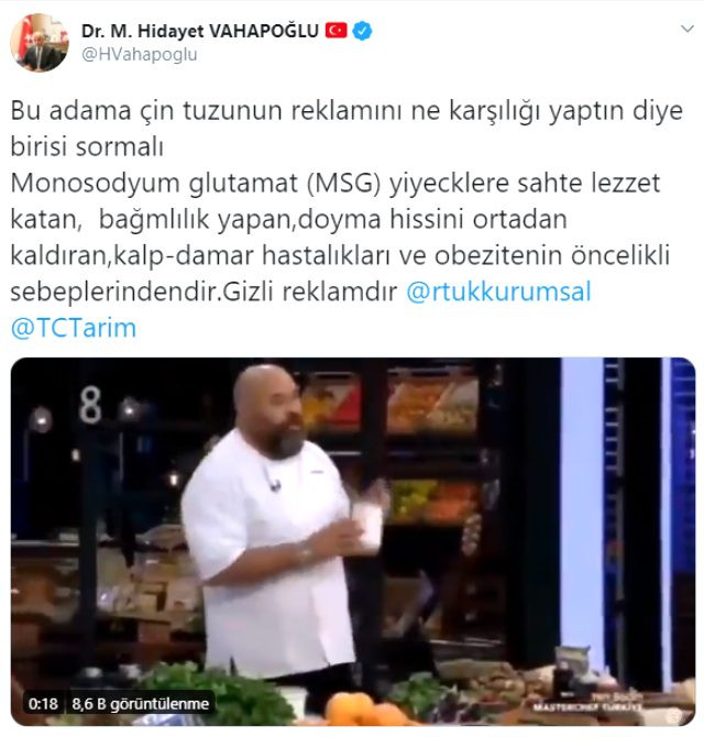 MHP'den MasterChef Somer Sivrioğlu'na Çin tuzu tepkisi - Resim: 1