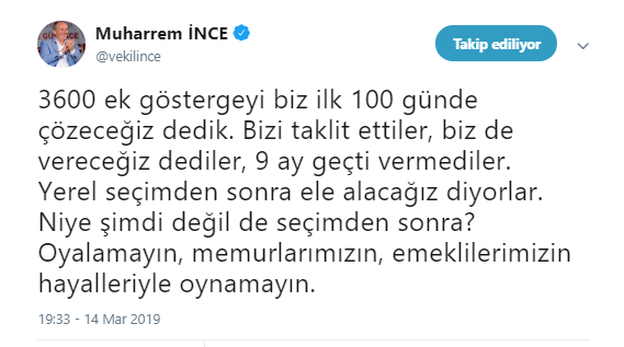 Muharrem İnce: Niye şimdi değil de seçimden sonra? - Resim: 1
