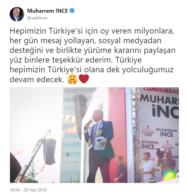 Muharrem İnce'den dikkat çeken paylaşım: Türkiye hepimizin Türkiye'si olana dek... - Resim: 1