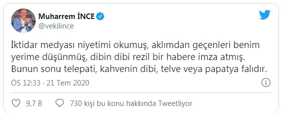 Muharrem İnce'den Sabah'a: Rezil bir haber - Resim: 1