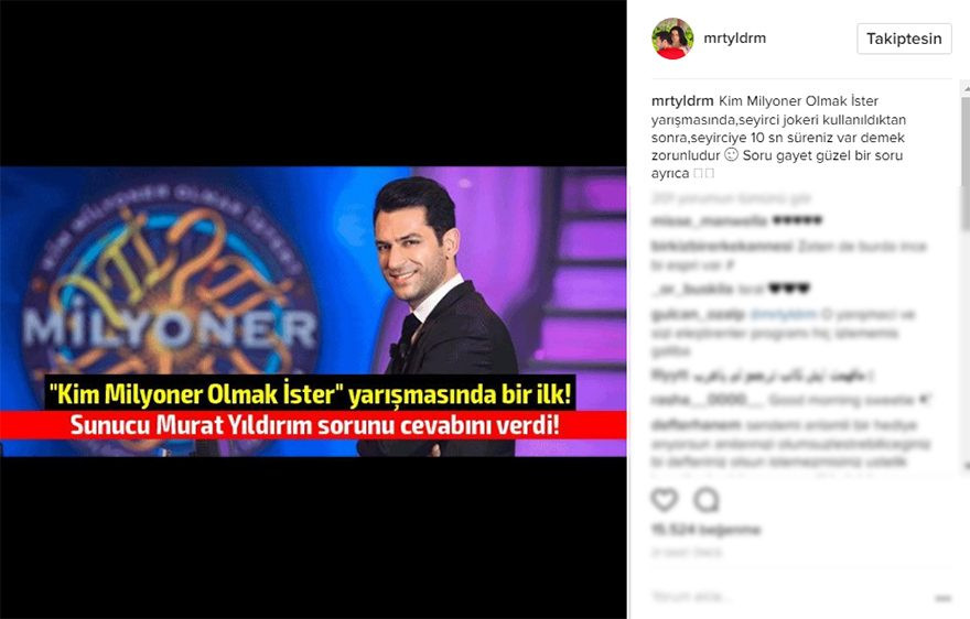 Murat Yıldırım Kim Milyoner Olmak İster’de cevabı vermesinin nedenini açıkladı - Resim: 1