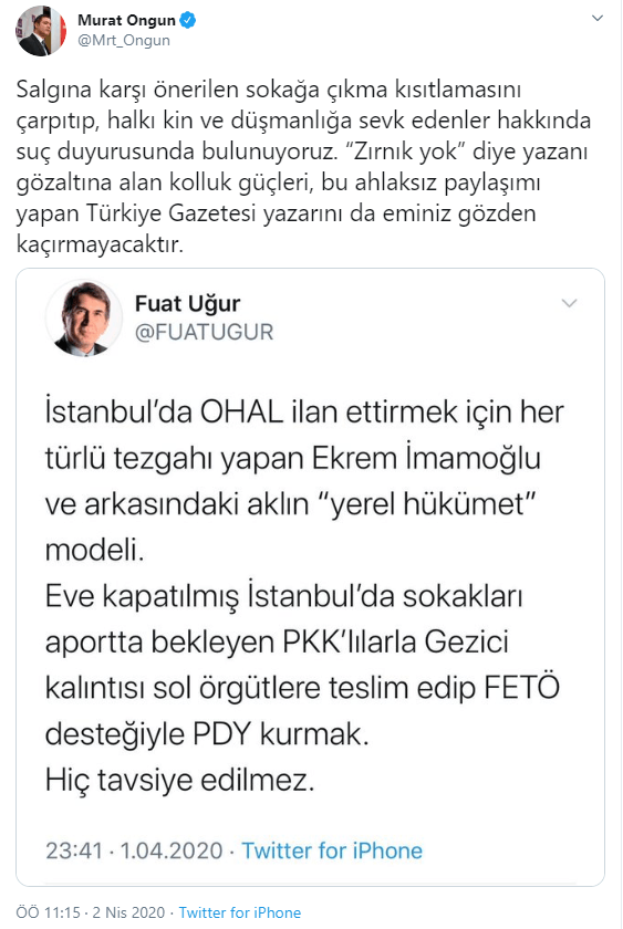 İBB'den Fuat Uğur hakkında suç duyurusu - Resim: 1
