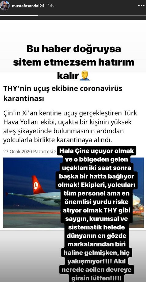 Mustafa Sandal’dan THY’ye Corona virüsü sitemi: Hiç yakışmadı… - Resim: 1