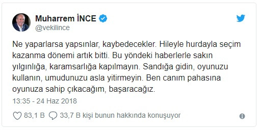 Son dakika: Muharrem İnce'den flaş açıklama: Canım pahasına oyunuza sahip çıkacağım - Resim: 1