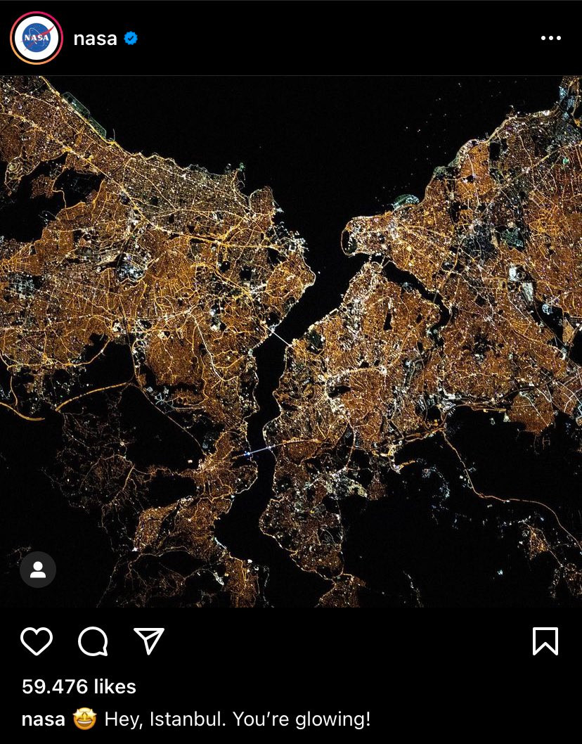 NASA'dan Dikkat Çeken Paylaşım: Hey İstanbul, Parıldıyorsun! - Resim: 1