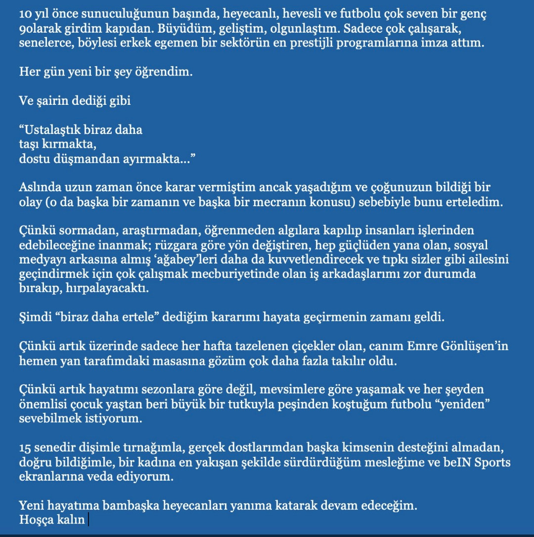 beIN Sports'ta Şok Ayrılık: Nazlı Canyurt İstifa Etti - Resim: 1