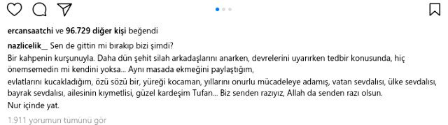 Nazlı Çelik şehit olan Tufan Kansuva paylaşımıyla yürek burktu - Resim: 2