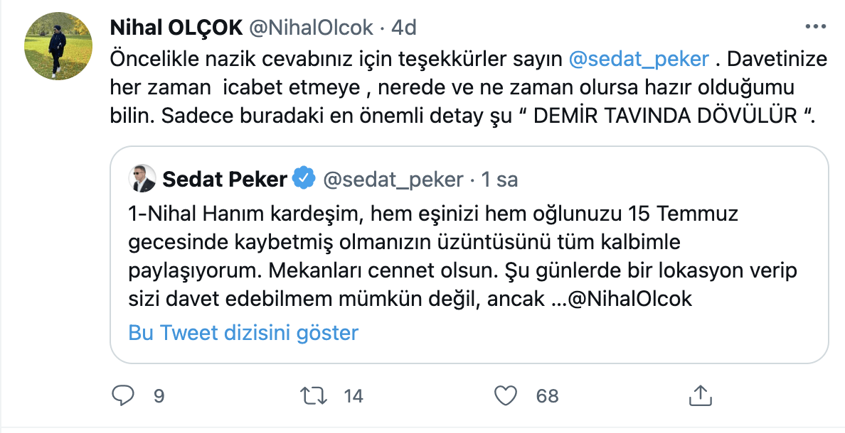 Sedat Peker'le Nihal Olçok Arasında Dikkat Çeken Konuşma - Resim: 2