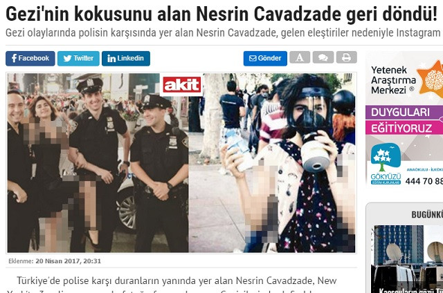 Irkçı ve faşist Yeni Akit gazetesinden Nesrin Cavadzade'ye bacak sansürü! - Resim: 1