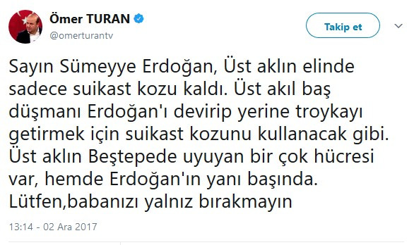 Sayın Sümeyye Erdoğan Beştepe'de uyuyan hücreler var lütfen babanızı yalnız bırakmayın - Resim: 1
