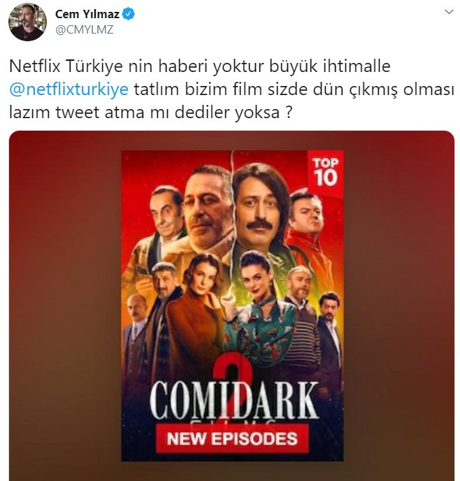 Cem Yılmaz'dan filmini duyurmayan Netflix'e tepki: Tweet atma mı dediler yoksa? - Resim: 1