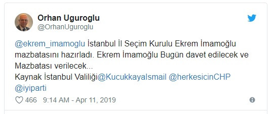 Yeniçağ yazarı: Ekrem İmamoğlu bugün mazbatasını alacak - Resim: 1