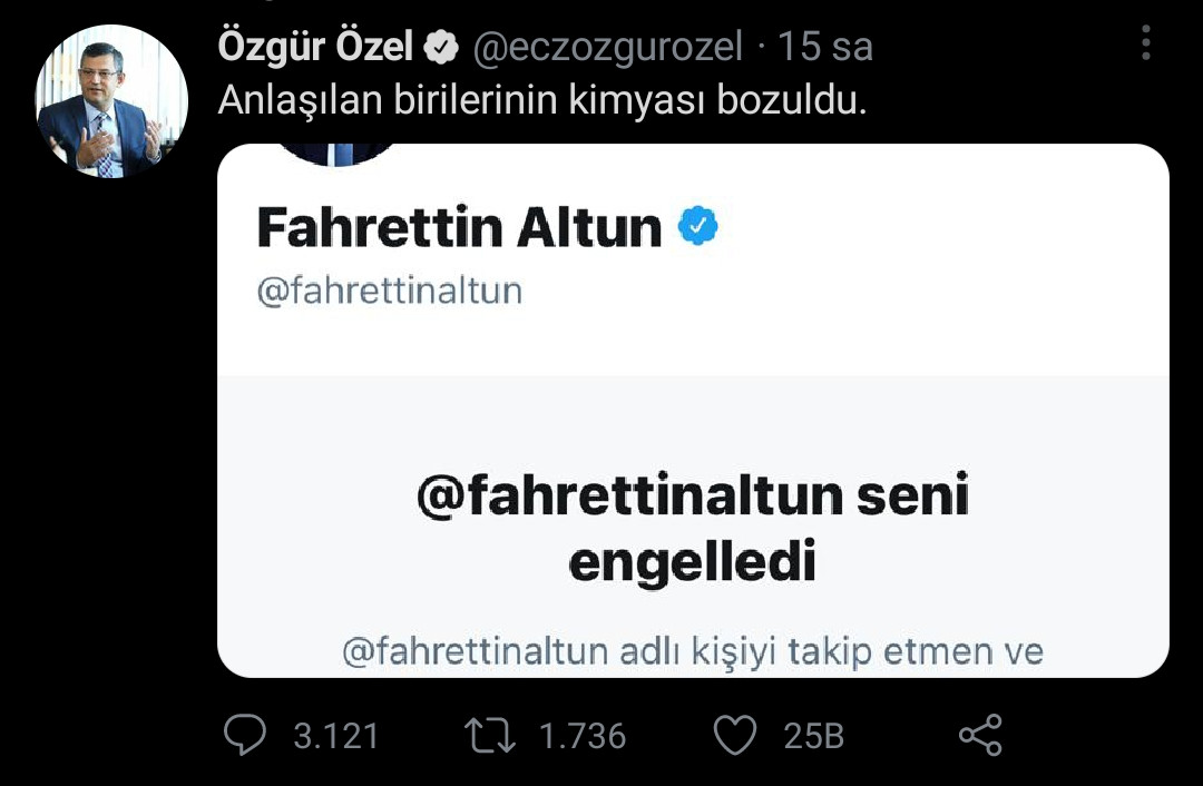 Fahrettin Altun ve Özgür Özel Arasında Engelleme Polemiği - Resim: 1